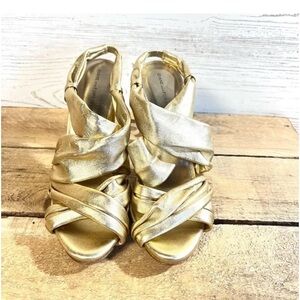 Diane Von Furstenberg gold heels